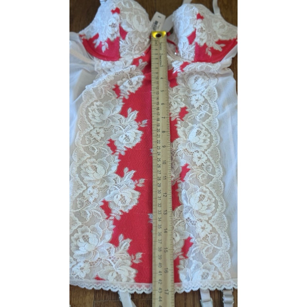 NWT Victoria's Secret 34B Sexy Lingerie Nightie Pink White Floral Lace Sheer - Picture 7 of 8